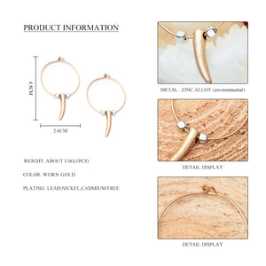 Gold Metal Horn Nickel Free Gold Hoop Earrings from Switzerland zella.ch