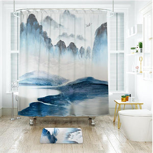 Shower Curtains Landscape Painting Print - AURA - 3 SIZES