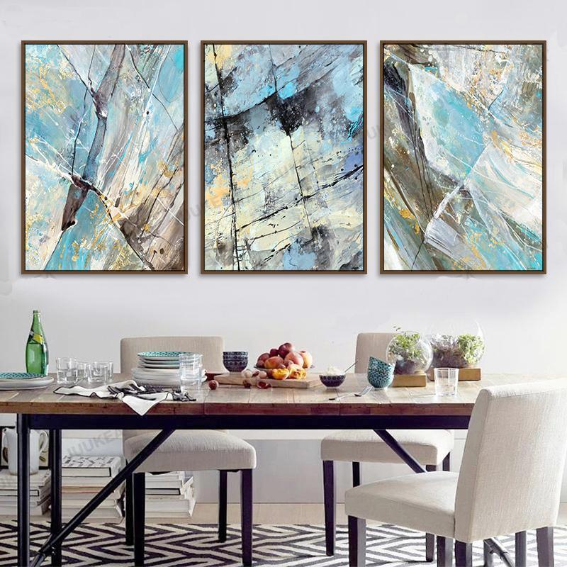 Abstract Blue Crack Marble Wall Art Print – CHYNA