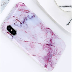 Purple Marble Stone iPhone Case - KOU