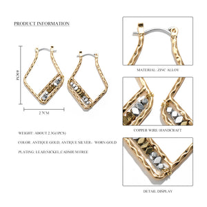 Vintage Natural Stone Beads Nickel Free Geometric Earrings from Switzerland ZELLA.CH