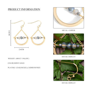 Natural Hematite Beads Nickel Free Gold Drop Earrings from Switzerland zella.ch
