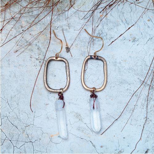 Crystal Glass Antique Vintage Gold Nickel Free Drop Earrings from Switzerland zella.ch