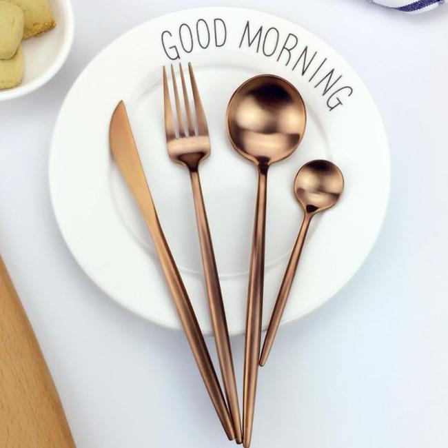 Rose Gold Stainless Steel Tableware Set - AVIA