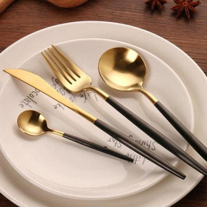 Gold & Black Stainless Steel Tableware Set - ESMA