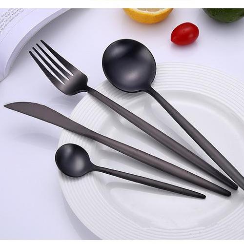 Black Stainless Steel Tableware Set - HANA