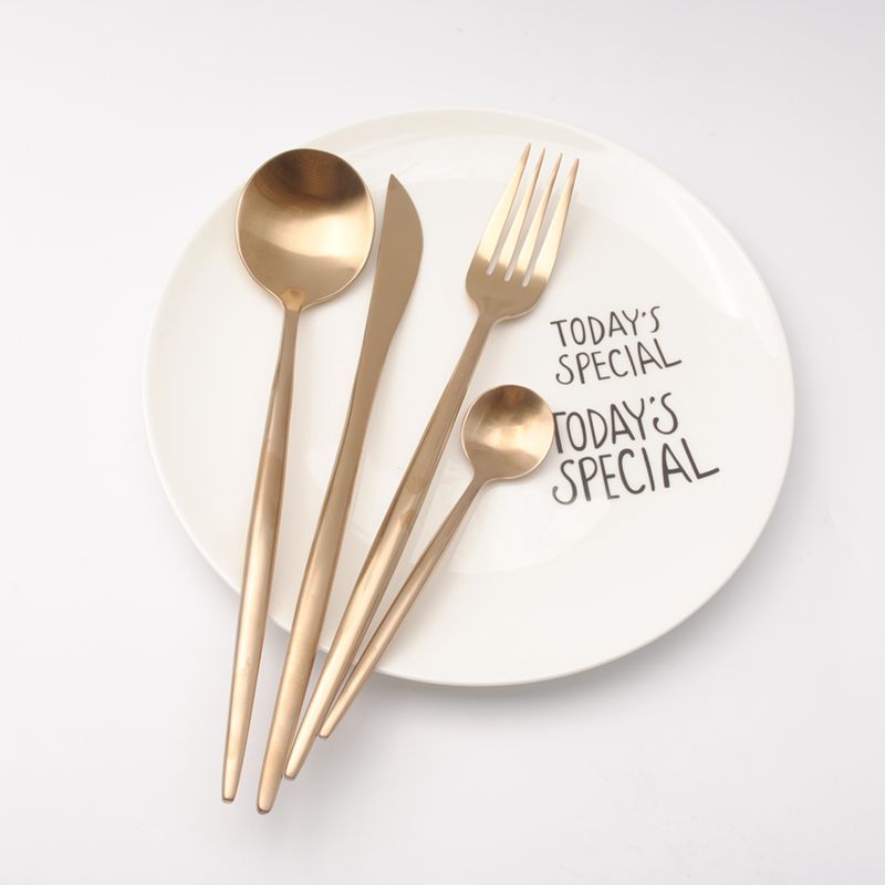 Gold Stainless Steel Tableware Set - ROSA