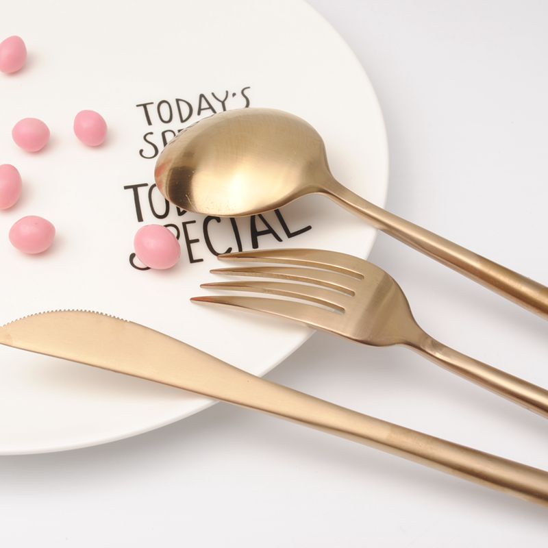 Gold Stainless Steel Tableware Set - ROSA
