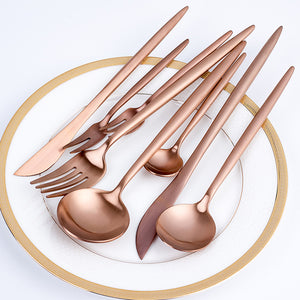 Gold Stainless Steel Tableware Set - ROSA