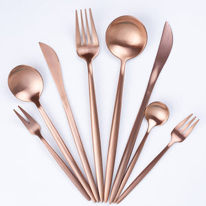 Gold Stainless Steel Tableware Set - ROSA