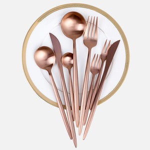 Gold Stainless Steel Tableware Set - ROSA