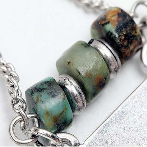 Nickel Free Natural Stone Beads Triangle design Drop Earrings from Switzerland ZELLA.CH