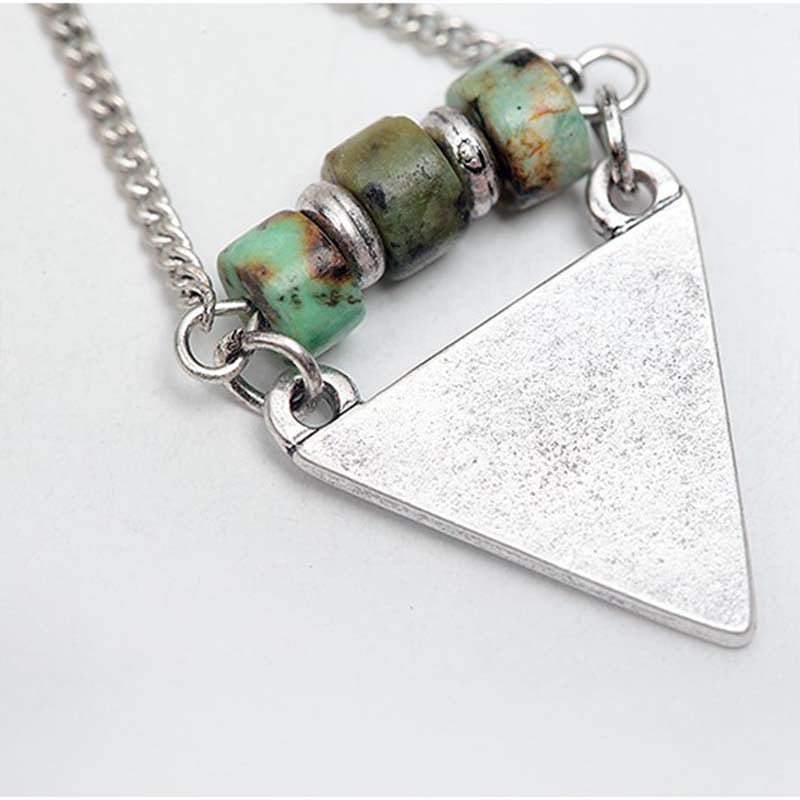 Nickel Free Natural Stone Beads Triangle design Drop Earrings from Switzerland ZELLA.CH