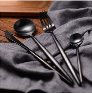 Black Stainless Steel Tableware Set - HANA