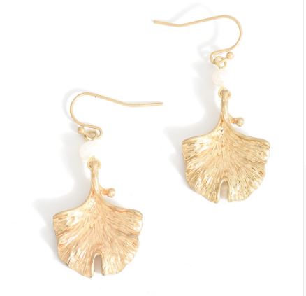Nickel Free Metal Gold Antique Silver Leaf Earrings Natural Fresh Water Pearl from Switzerland zella.ch