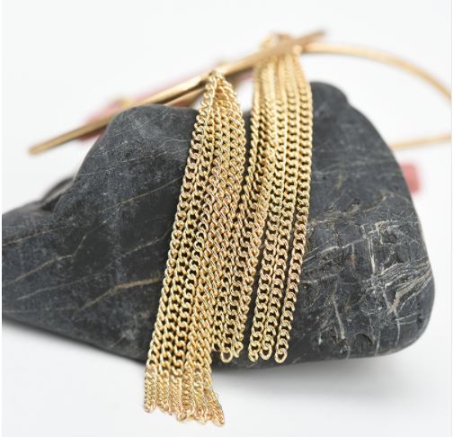 Pink Resin Nickel Free Gold Tassel Drop Earrings from Switzerland zella.ch