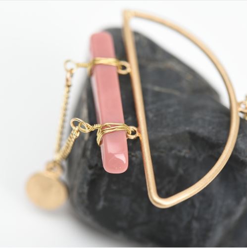 Pink Resin Nickel Free Gold Tassel Drop Earrings from Switzerland zella.ch