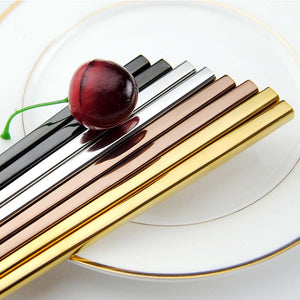 Gold Plated Stainless Steel Japanese Chopsticks Set - KAIRA