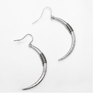Nickel Free Moon Shape Hook Earrings in Antique Gold Silver Hematite from Switzerland zella.ch