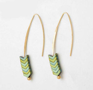 Nickel Free Hematite Stone Arrow Head Drop Earrings from Switzerland zella.ch
