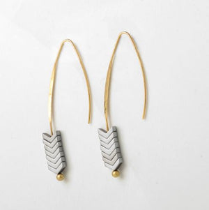 Nickel Free Hematite Stone Arrow Head Drop Earrings from Switzerland zella.ch