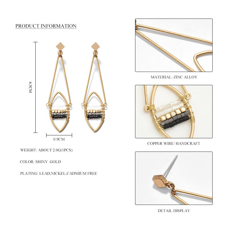 Bohemian Glass Beads Nickel Free Geometric Drop Earrings from Switzerland zella.ch