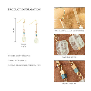Nickel Free Natural Stone Gold Hook Earrings Natural Stone Beads from Switzerland Zella.ch