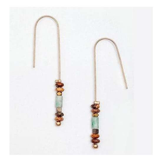 Natural Stone Marble Beads Nickel Free Gold Hook Drop Earrings from Switzerland zella.ch