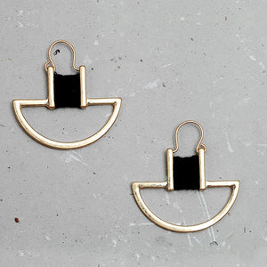 Nickel Free Geometric Antique Gold Cotton Thread Wrapped Drop Earrings from Switzerland zella.ch