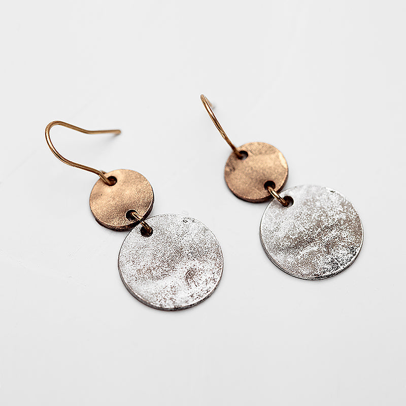 Rustic Copper Patina Nickel Free Dangle Earrings from Switzerland ZELLA.CH