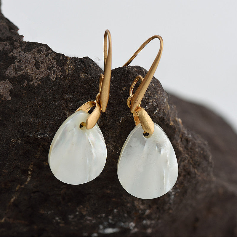 Ethnic Moon Shape Nickel Free Gold Drop Earrings from Switzerland zella.ch