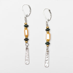 Retro Style Gold Acrylic Bead Nickel Free Dangle Earrings from Switzerland zella.ch