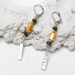 Retro Style Gold Acrylic Bead Nickel Free Dangle Earrings from Switzerland zella.ch