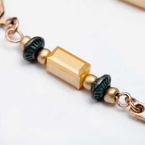 Retro Style Gold Acrylic Bead Nickel Free Dangle Earrings from Switzerland zella.ch
