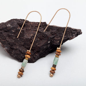 Natural Stone Marble Beads Nickel Free Gold Hook Drop Earrings from Switzerland zella.ch