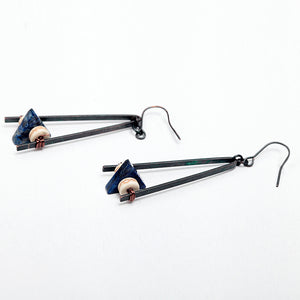 Triangle Shape Patina Natural Stone Nickel Free Drop Earrings from Switzerland zella.ch