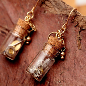 Glass Bottle Nickel Free Metal Dangle Earrings Natural Stone Beads from Switzerland ZELLA.CH