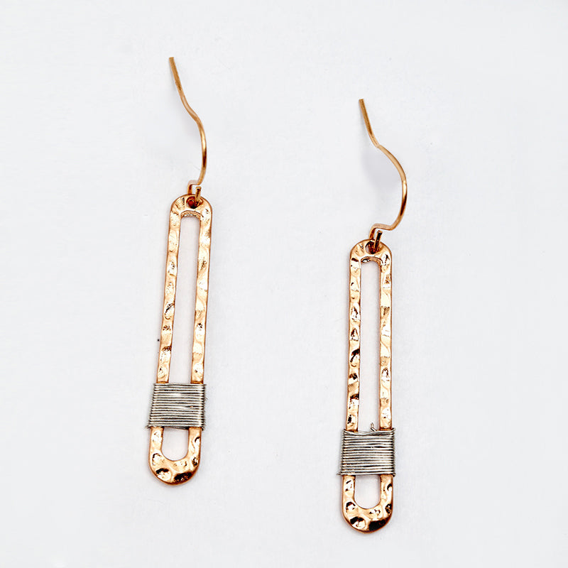 Antique Metal Style Copper Wire Dangle Earrings From Switzerland Zella.ch