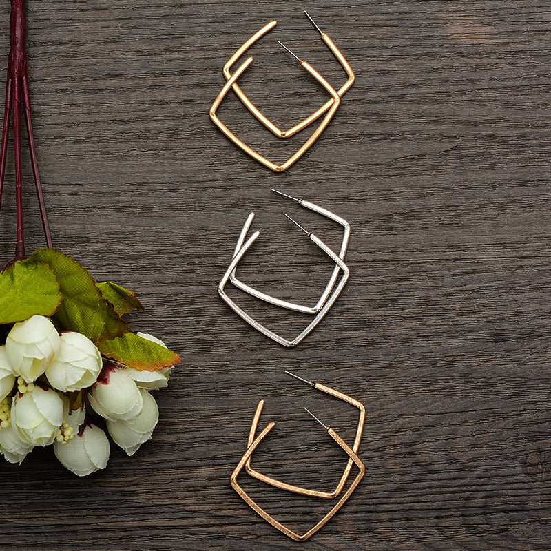 Big Open Cuff Nickel Free Antique Gold Silver Drop Earrings from Switzerland from zella.ch