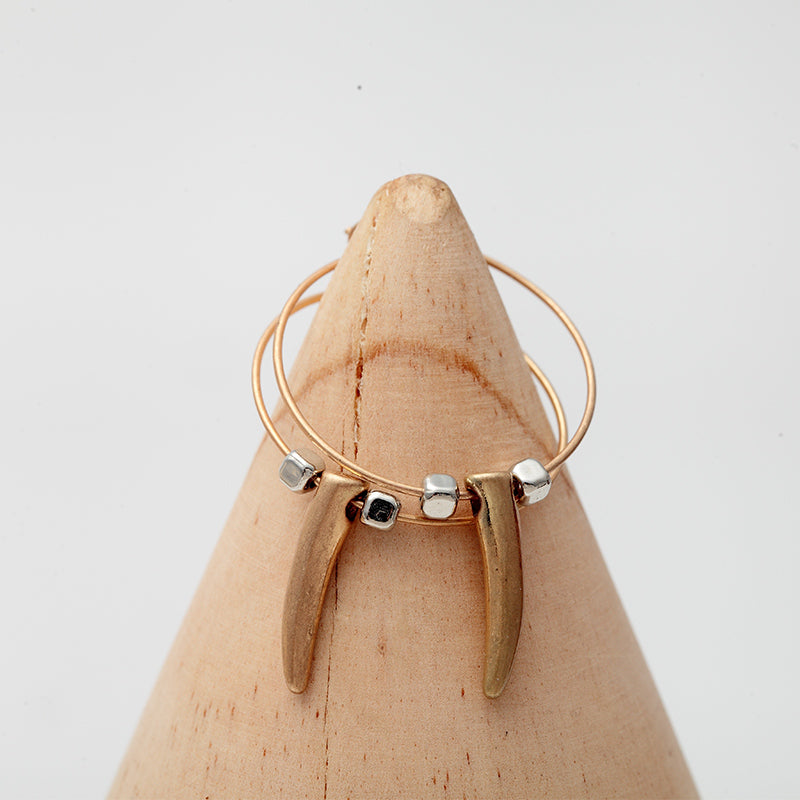 Gold Metal Horn Nickel Free Gold Hoop Earrings from Switzerland zella.ch