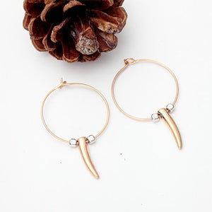 Gold Metal Horn Nickel Free Gold Hoop Earrings from Switzerland zella.ch