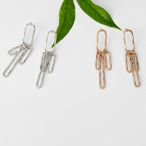 Nickel Free Antique Gold Silver Geometric Dangle Earrings from Switzerland zella.ch