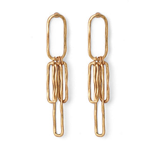 Nickel Free Antique Gold Silver Geometric Dangle Earrings from Switzerland zella.ch