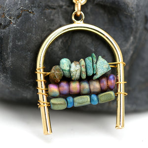 Nickel Free Multiple Color Natural Stone Beads Gold Dangle Earrings from Switzerland zella.ch