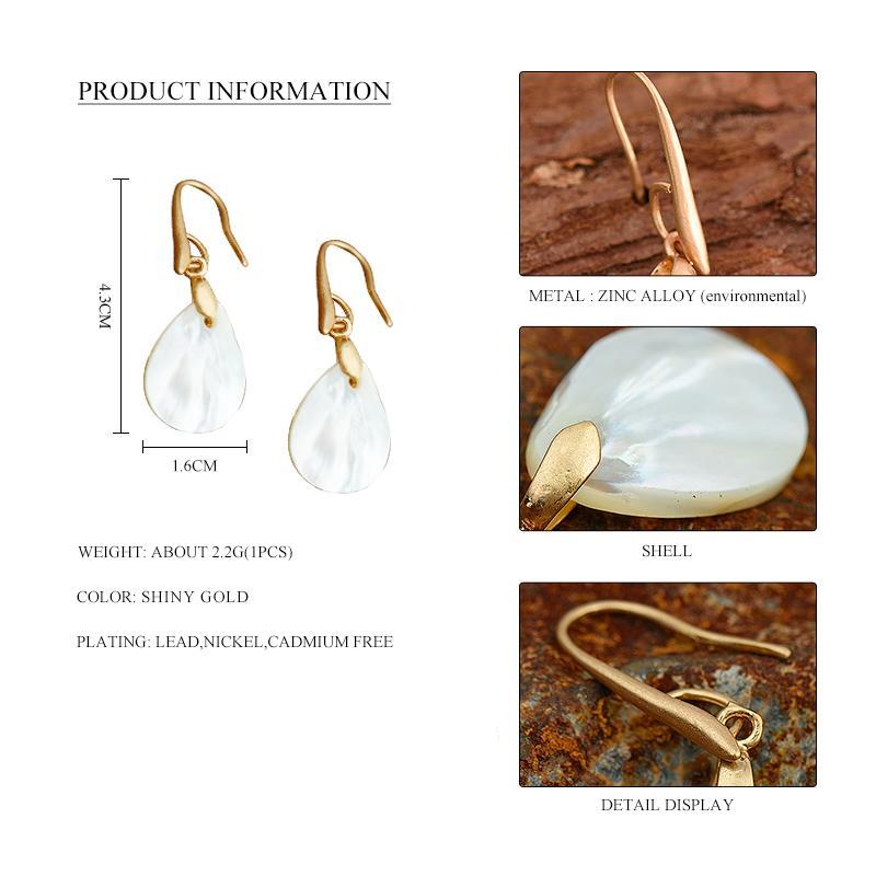 Ethnic Moon Shape Nickel Free Gold Drop Earrings from Switzerland zella.ch