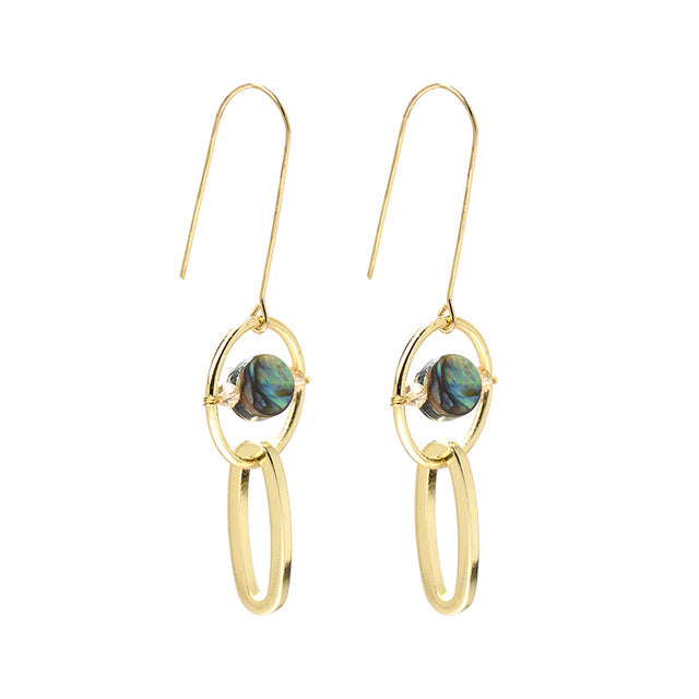 Nickel Free Gold Copper Natural Abalone Shell Dangle Earrings from Switzerland zella.ch
