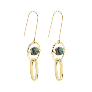 Nickel Free Gold Copper Natural Abalone Shell Dangle Earrings from Switzerland zella.ch