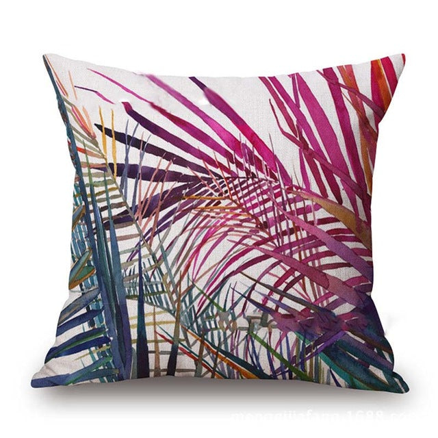 Pillow Cover Tropical Plant Print - KIM - 45x45cm