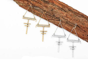 Nickel Free Ethnic Style Antique Gold Silver Geometric Dangle Earrings from Switzerland zella.ch