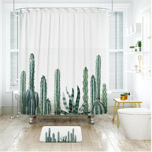 Shower Curtains Tropical Cactus Print - ALMA - 3 SIZES